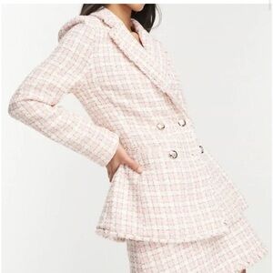 Miss Selfridge blazer in pink check